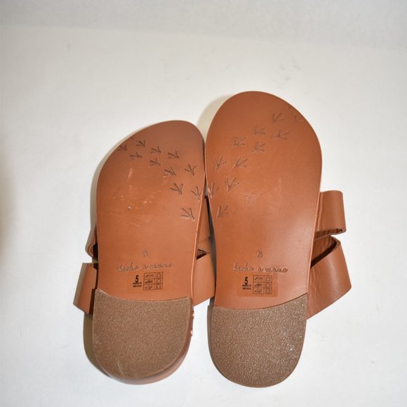 $330 BEEK WEAVER TOE LOOP SANDAL TAN LEATHER STRAPPY 5  (DA5) - Picture 4 of 5
